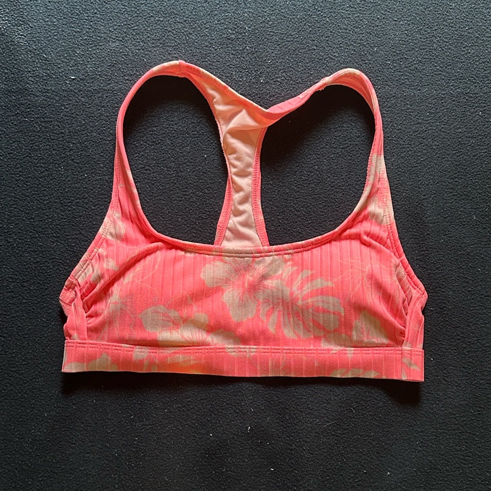 EUC Xhilaration Pink and Cream Sports Bra with Racerback Design - Picture 1 of 3